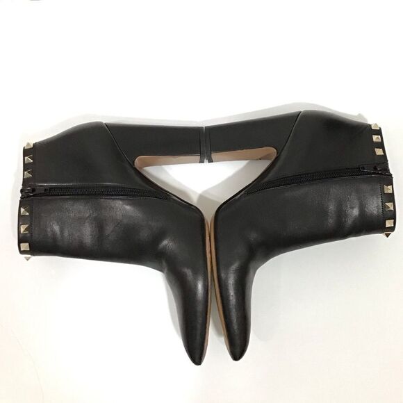 VALENTINO GARAVANI Black Calfskin Rockstud 100mm Ankle Boots Size 40 - Picture 7 of 16